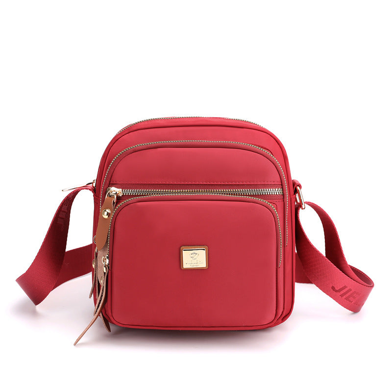 Women's Multi Pocket Nylon Shoulder Bag