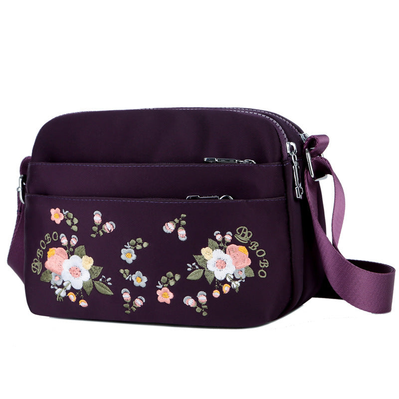 Women's Embroidered Flower Crossbody Bag