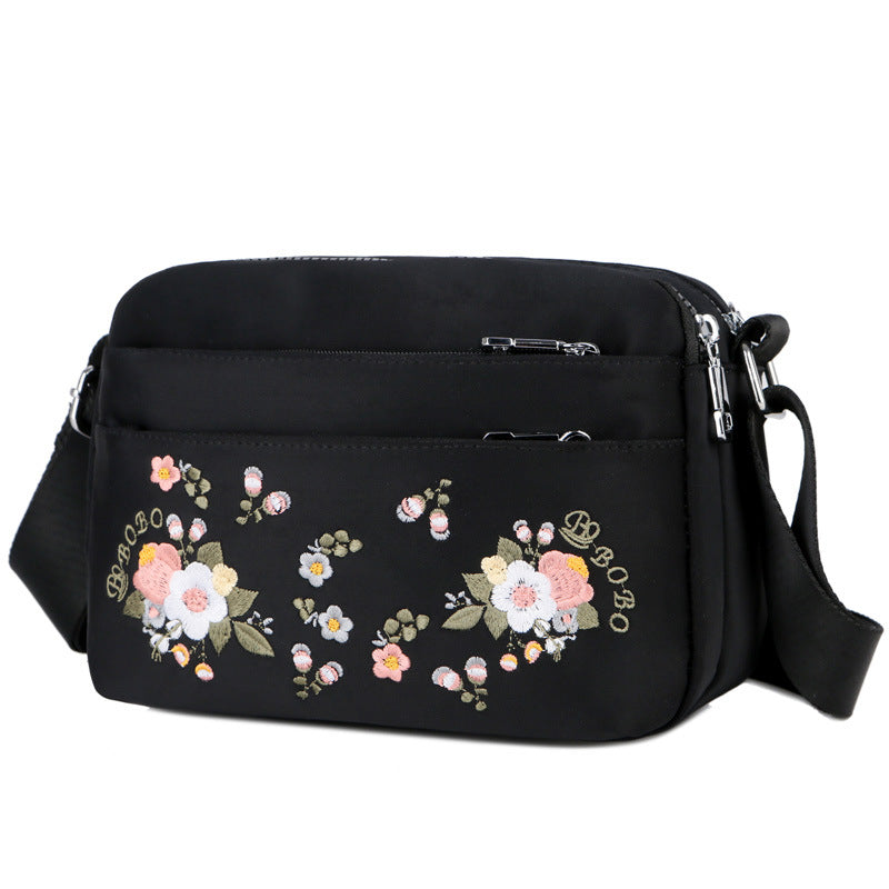 Women's Embroidered Flower Crossbody Bag