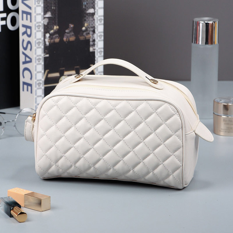 Quilted Plaid Cosmetic Bag