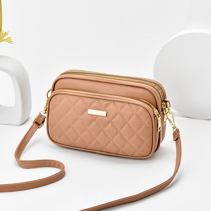 Triple Zip Crossbody Bag