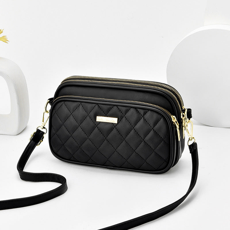 Triple Zip Crossbody Bag