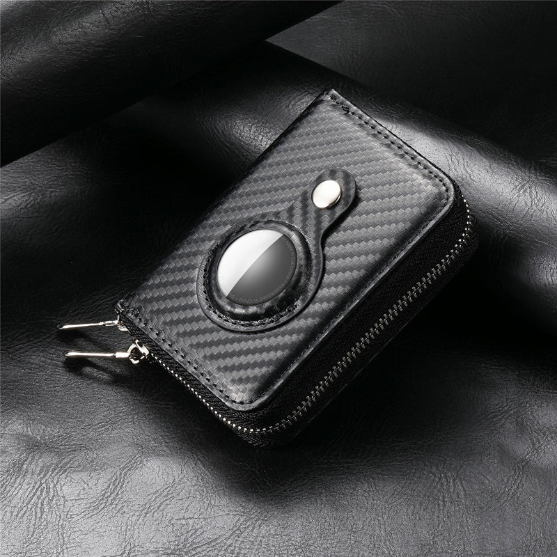 Smart AirTag Zipper RFID Slim Leather Wallet