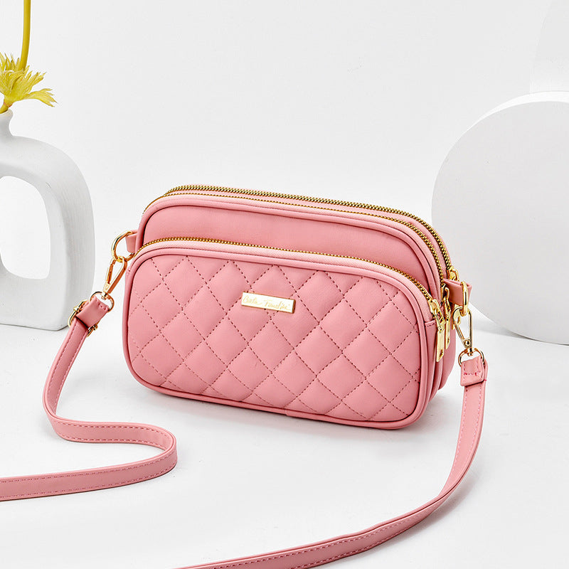 Triple Zip Crossbody Bag