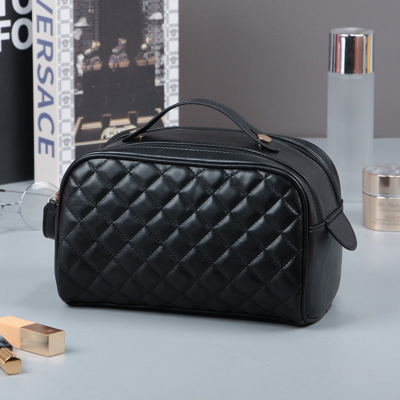 Quilted Plaid Cosmetic Bag
