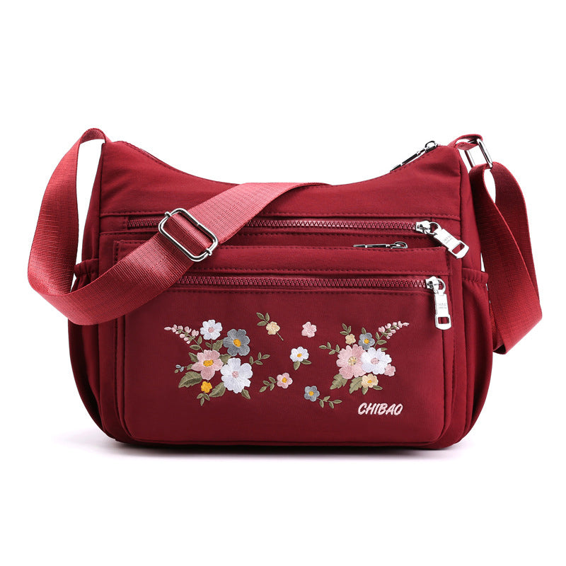 Embroidered Floral Shoulder Bag