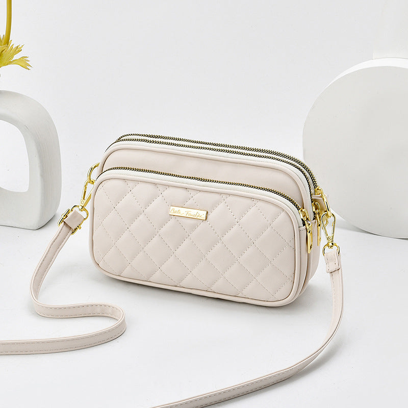 Triple Zip Crossbody Bag