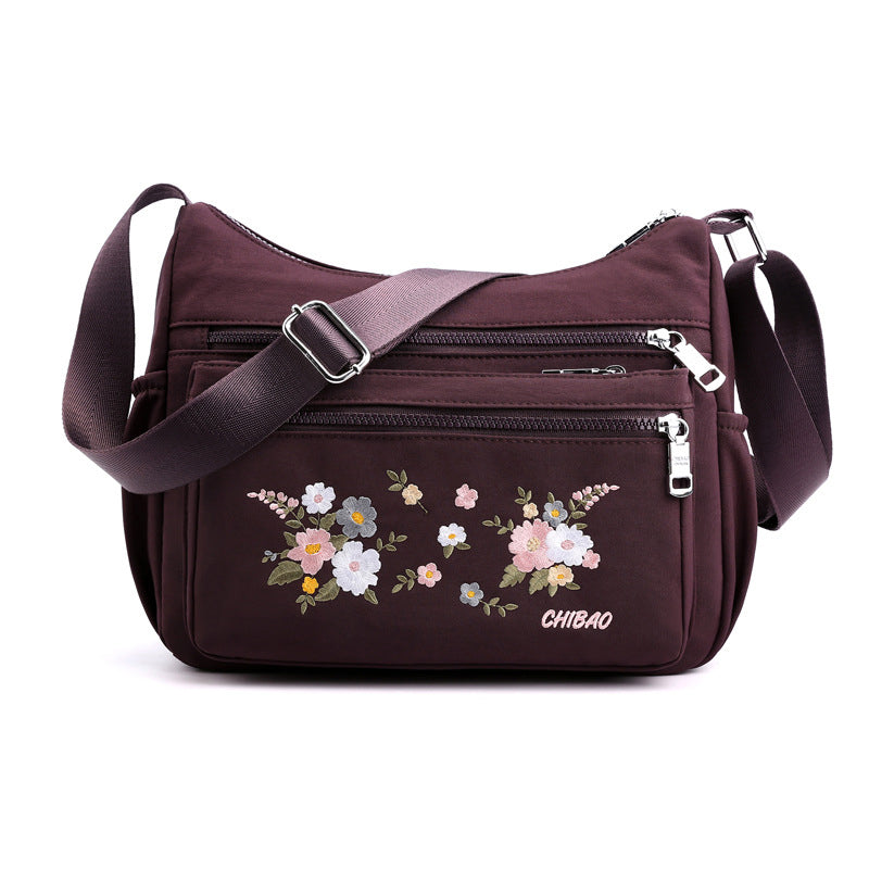 Embroidered Floral Shoulder Bag